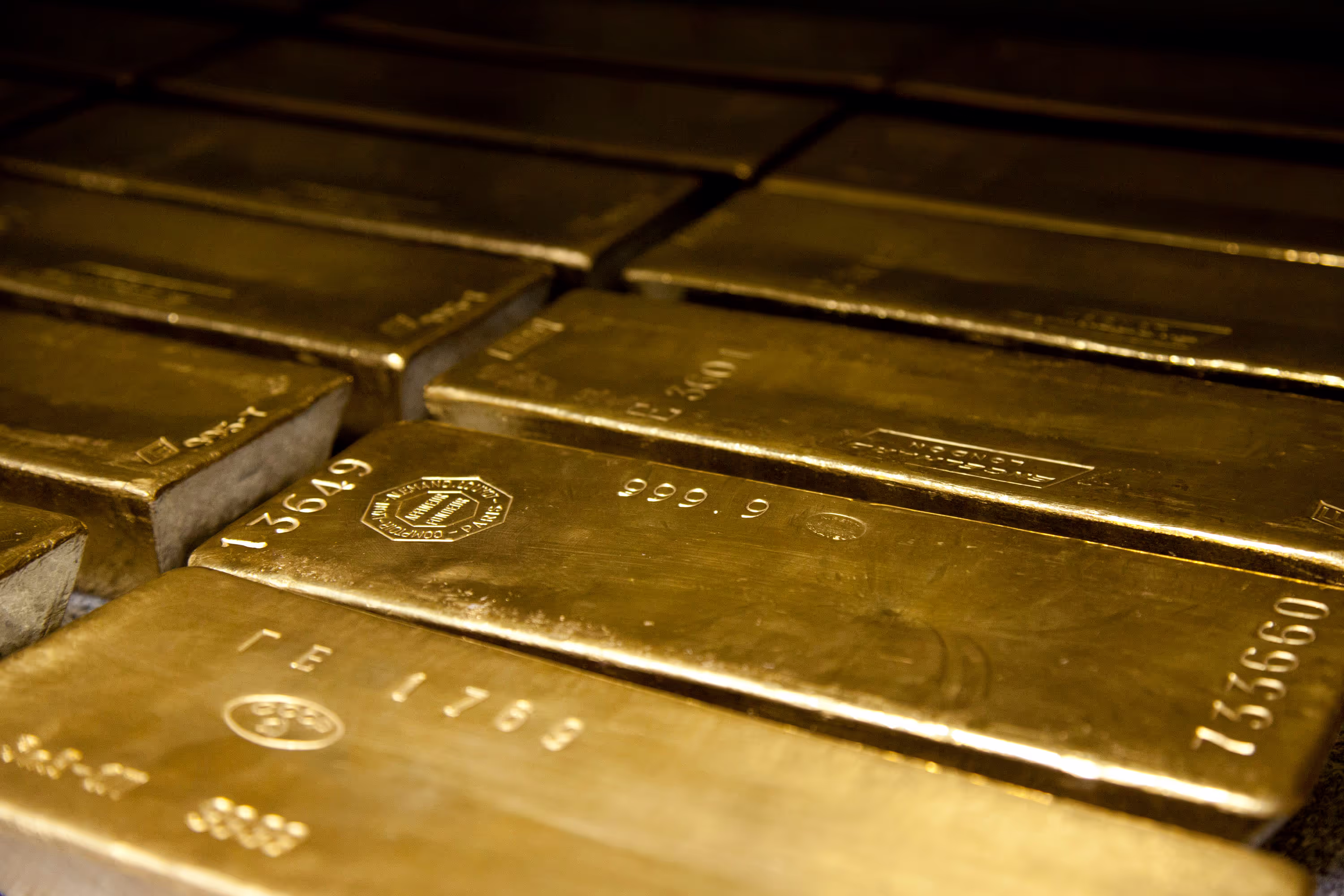 Gold bars of various weights
