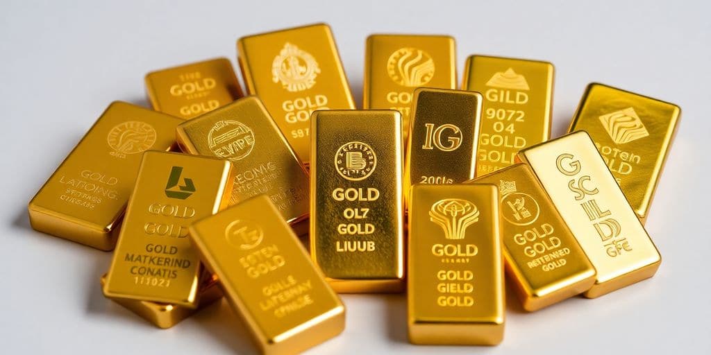 Gold bars of various weights