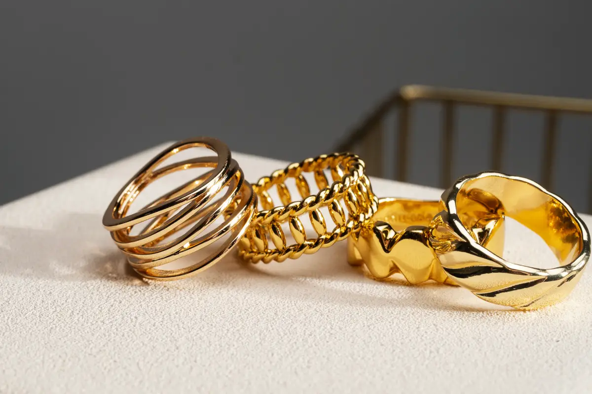 Various gold jewelry pieces